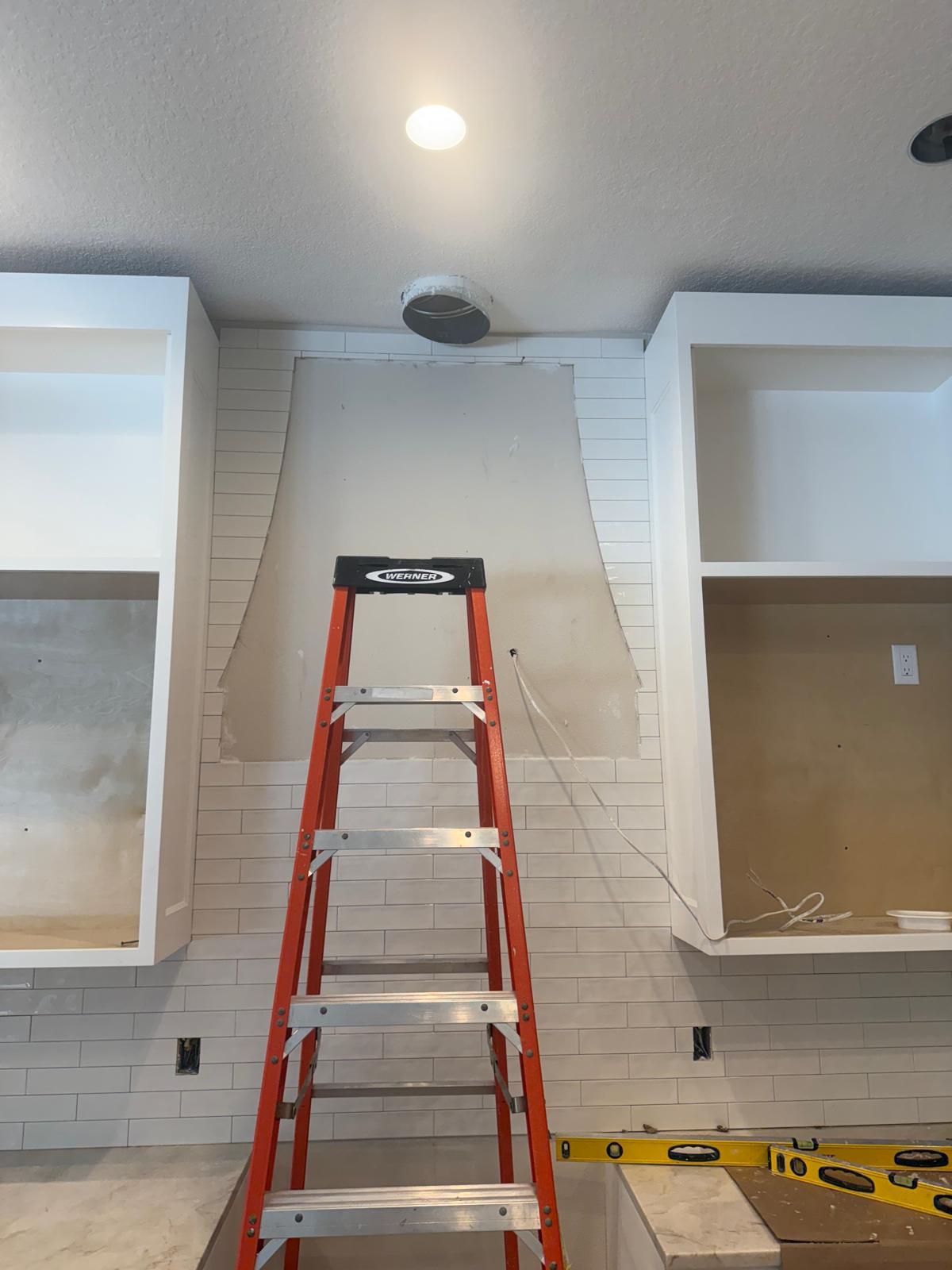 Levelled and prepared surface before tile installation